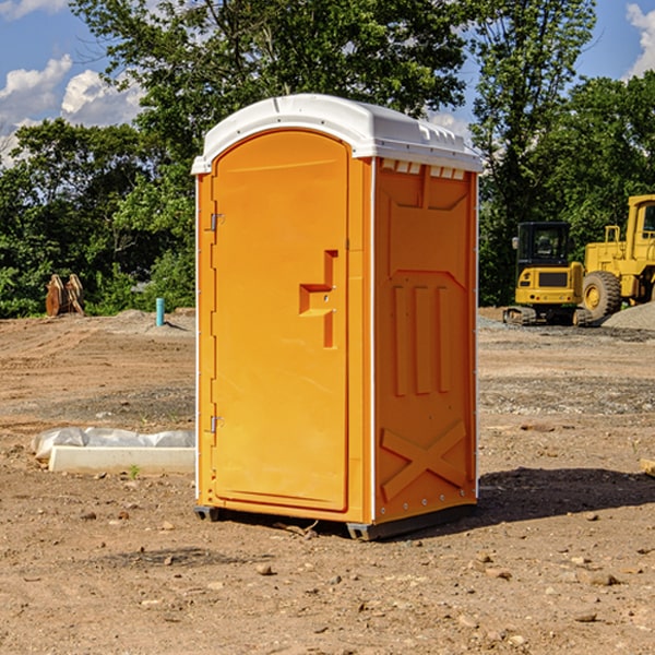 how often are the portable restrooms cleaned and serviced during a rental period in West Falls